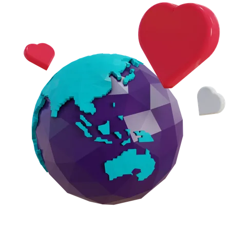 Global Love  3D Illustration