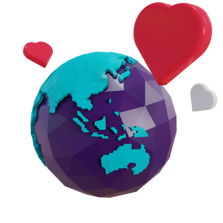 Global Love 3D Illustration