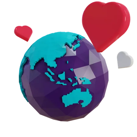 Global Love 3D Illustration