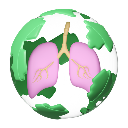 Global Lungs Transparent  3D Icon