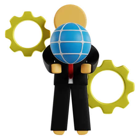 Global Management Mastery  3D Icon