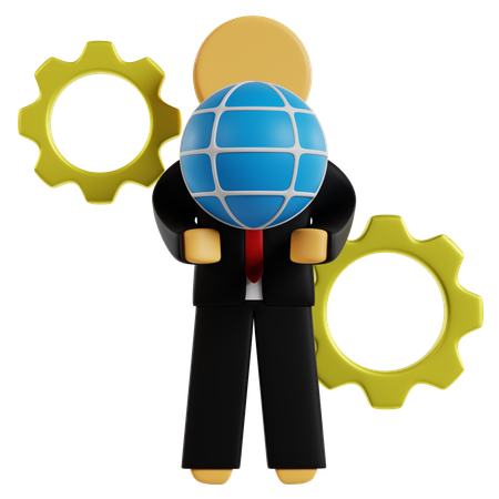 Global Management Mastery  3D Icon