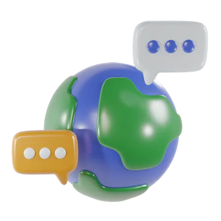 Globe Communication 3 D Icon Render 3D Icon