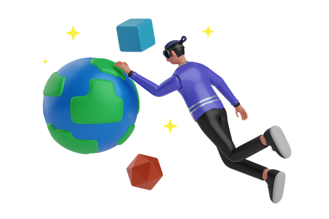 Global Metaverse Market  3D Icon