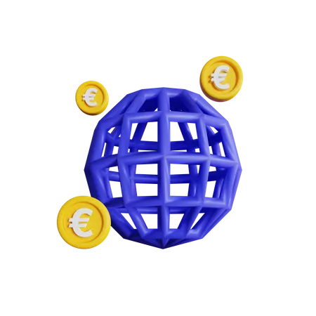 Euro Money Global 3D Icon