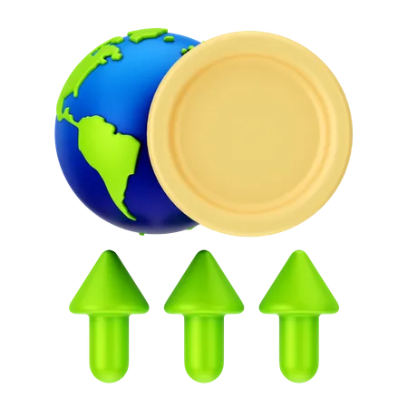 Global Money Growth  3D Icon