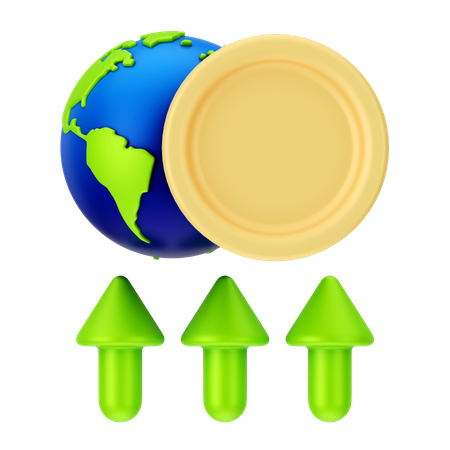 Global Money Growth  3D Icon