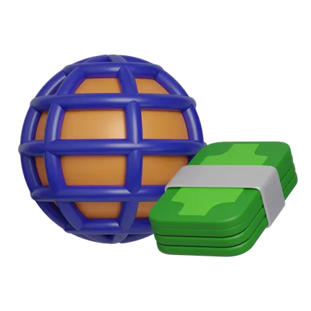 Global Money Network 3 D Icon Financial And Banking 3 D Illustration 3D Icon