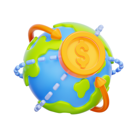 Global Money Transfer  3D Icon