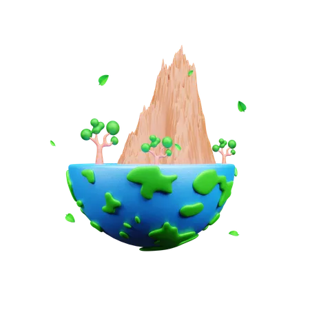 Global Montain  3D Icon