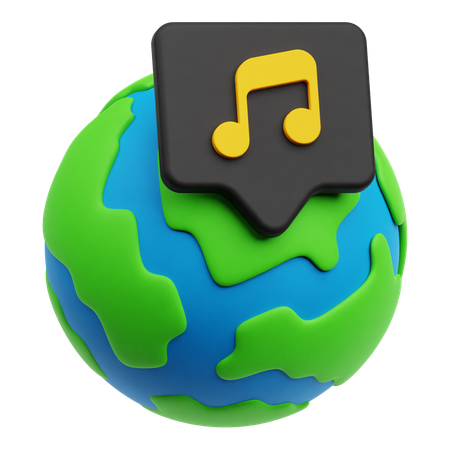 Global Music  3D Icon