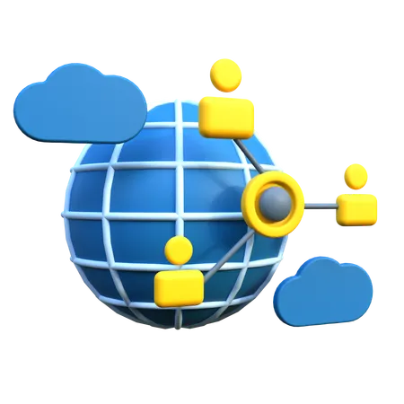 3 D Global Network Icon To Reach Customers 3D Icon