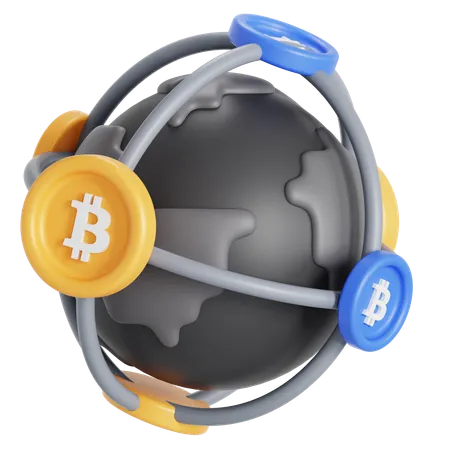 Global Network Of Cryptocurrency 3D Icon