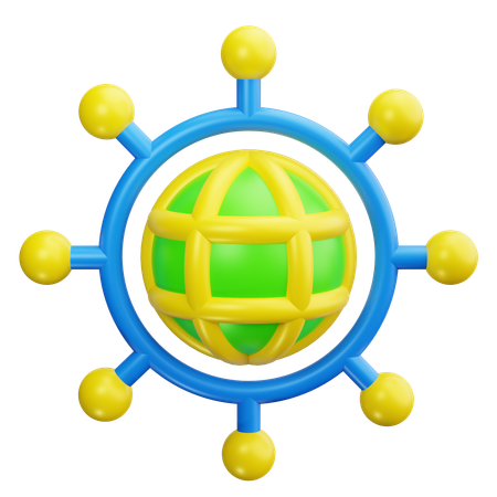 Global Network  3D Icon