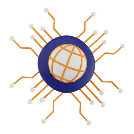 Global Network  3D Icon