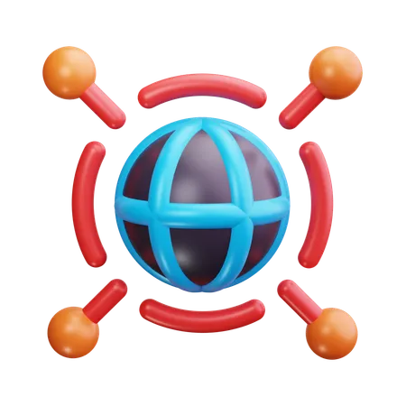 Global Network  3D Icon