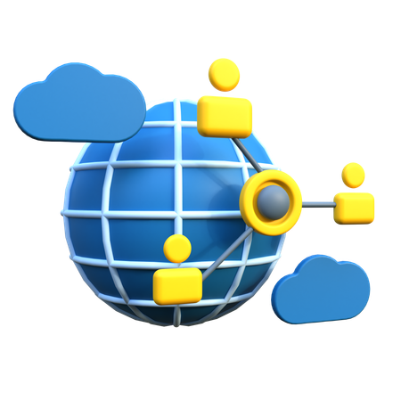 Global Network  3D Icon