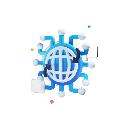 Global Network  3D Icon