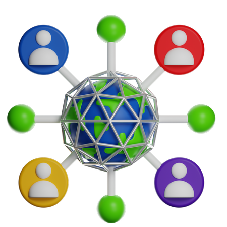 Global Network Connectivity  3D Icon