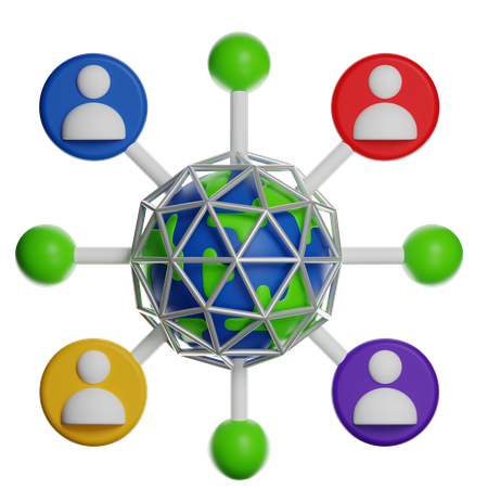 Global Network Connectivity  3D Icon