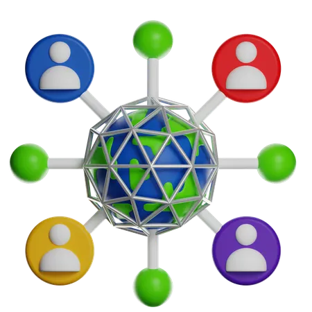 Global Network Connectivity  3D Icon