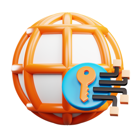 グローバルネットワークセキュリティシステム  3D Icon