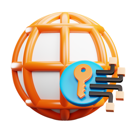Global Network Security System  3D Icon