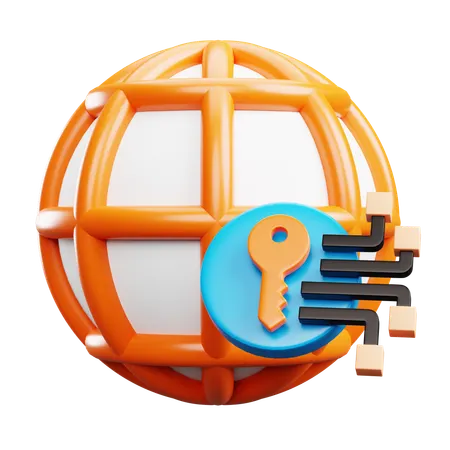 Global Network Security System  3D Icon
