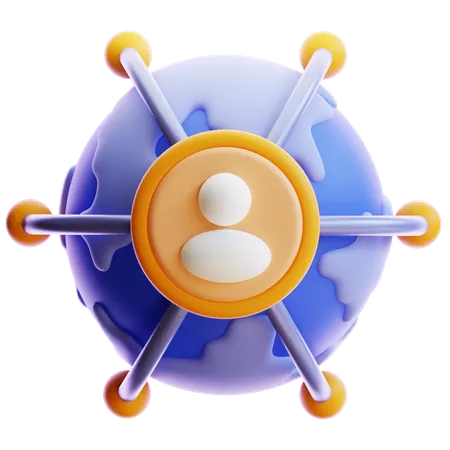 Global Networking  3D Icon