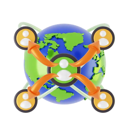 Global Networking  3D Icon