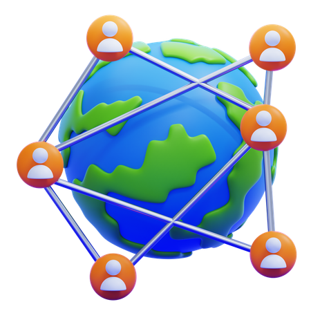 Global Networking  3D Icon