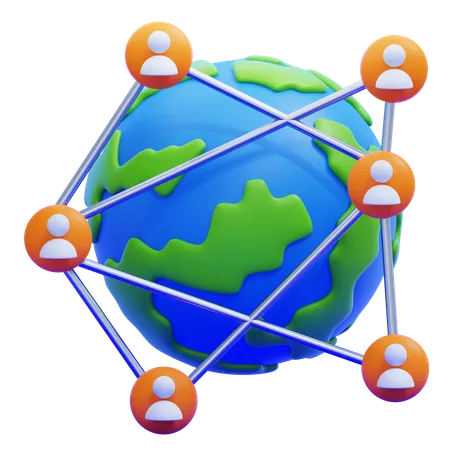 Global Networking  3D Icon