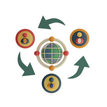 Global Networking  3D Icon