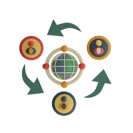 Global Networking  3D Icon