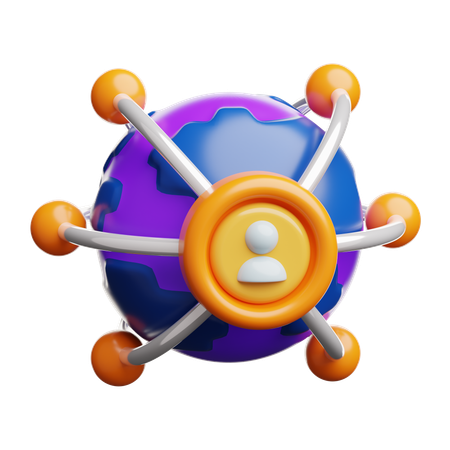 Global Networking  3D Icon