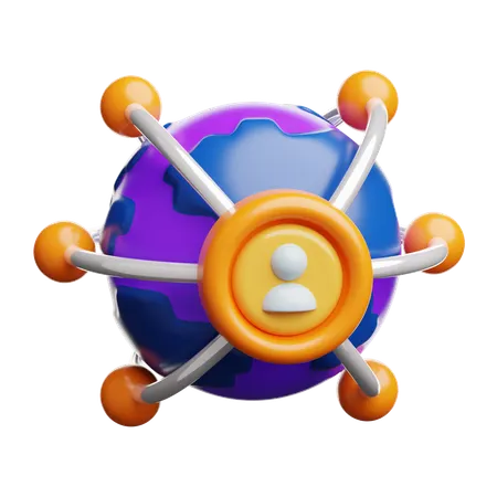 Global Networking  3D Icon