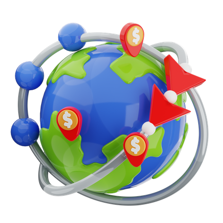 Global Networking  3D Icon