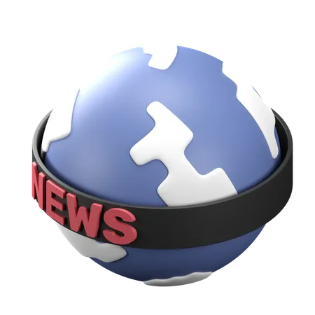 3 D Rendering Of A News Globe Blog Illustration 3D Icon