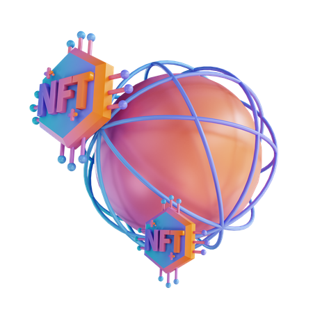 Global Nft Market  3D Illustration