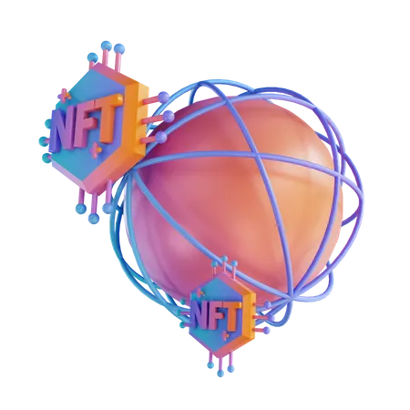 Global Nft Market  3D Illustration