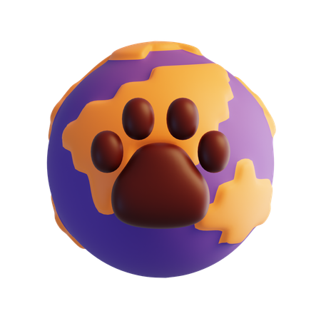 Global Paw  3D Icon