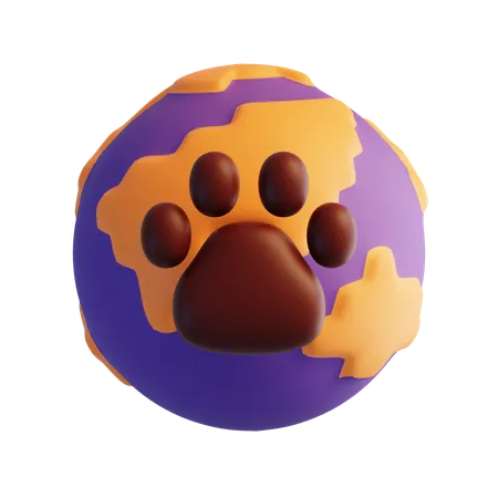 Global Paw  3D Icon