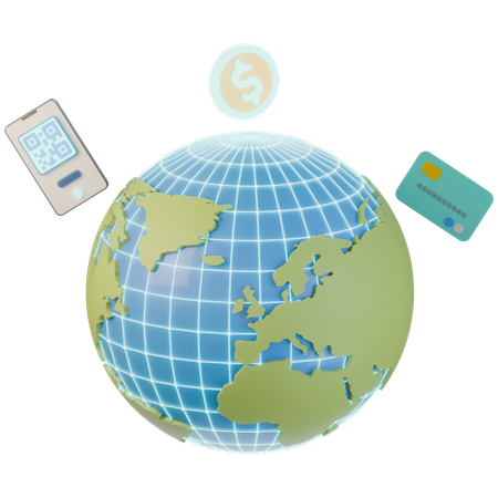 Global Payment Network  3D Icon