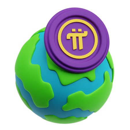 Global Pi Network Coin  3D Icon