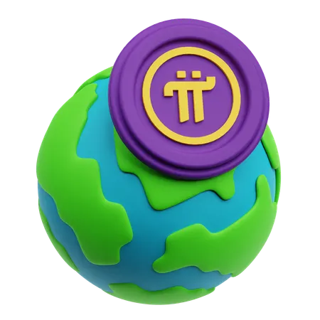 Global Pi Network Coin  3D Icon