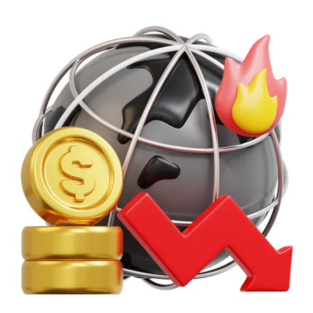 Global Recession  3D Icon