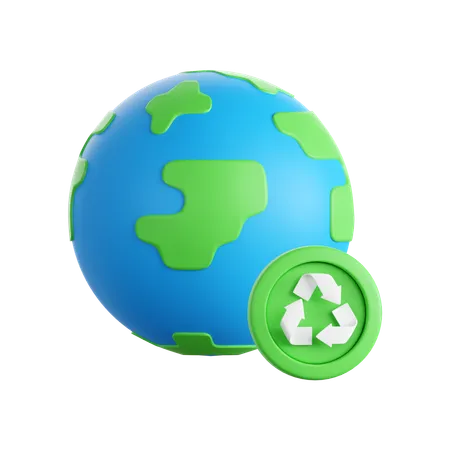 地球規模のリサイクル  3D Icon