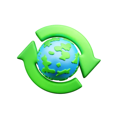 Global Reuse  3D Icon