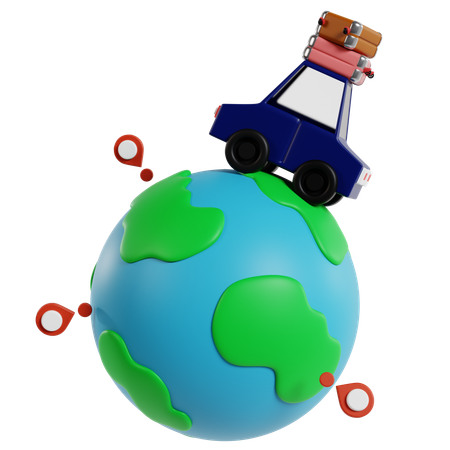 Global Road Trip  3D Icon