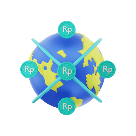 Global Rupiah  3D Icon